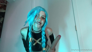 Babyfooji Jinx Cosplay Solo Dildo Riding Session